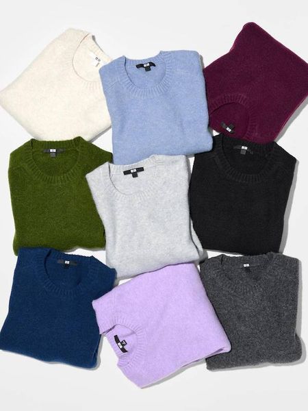 Джемпер Uniqlo оливковий Souffl&eacute; Yarn Crew Neck Jumper 8568 фото