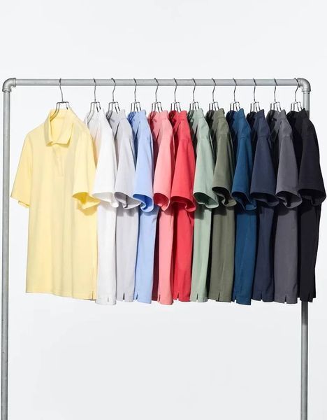 Футболка-поло Uniqlo желтая AIRism Cotton Piqu&eacute; Polo Shirt 8519 фото