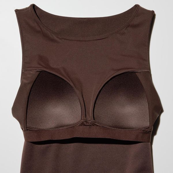Топ Uniqlo бiлий AIRism Crepe Jersey Boat Neck Bra Top AIRism 8600 фото