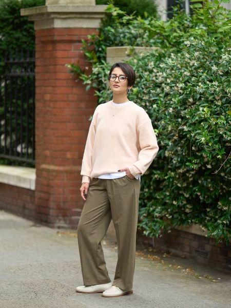 Брюки Uniqlo зеленi Pleated Wide Trousers 73951 фото