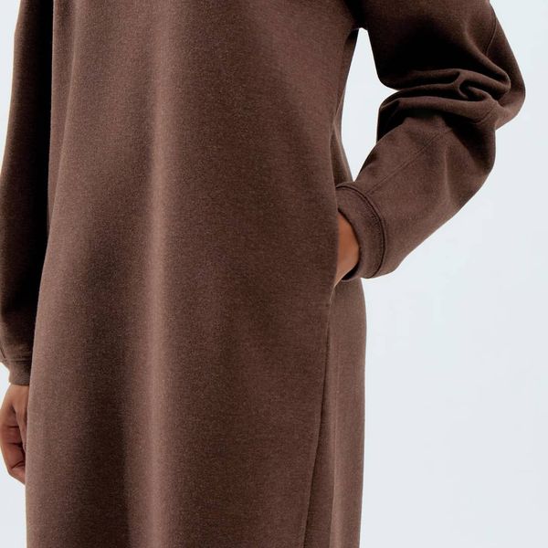 Сукня Uniqlo коричнева з об'ємними рукавами 6389 фото