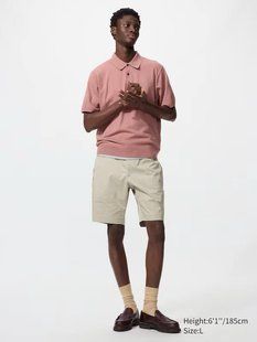 Шорты Uniqlo бежевые  Stretch Slim Shorts | 9" 8515 фото