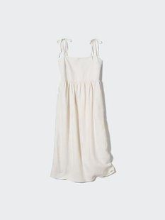 Сукня Uniqlo бiла Linen Blend Camisole Dress 7336 фото