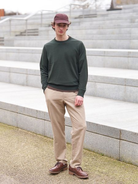 Бейсболка Uniqlo коричневая Adjustable Linen Blend Cap 8539 фото
