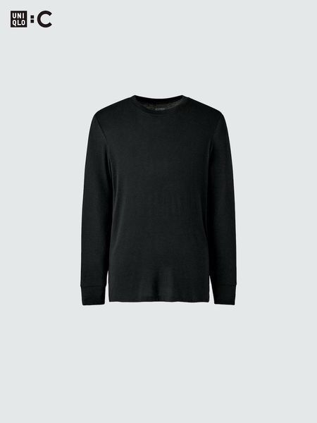 Лонгслiв Uniqlo:С коричневий HEATTECH Extra Warm Cashmere Blend T-Shirt 82681 фото