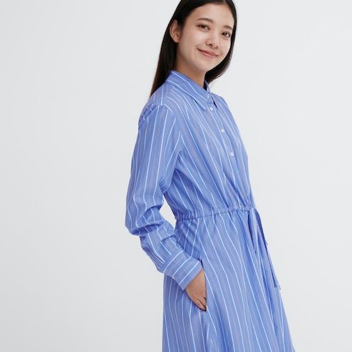 Сукня-сорочка Uniqlo блакитна 6552 фото