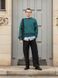 Джемпер Uniqlo зеленый Lambswool Crew Neck Jumper 7742 фото 2