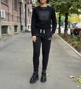 Спортивні штани Calvin Klein чорні з фiрмовим логотипом 6272 фото