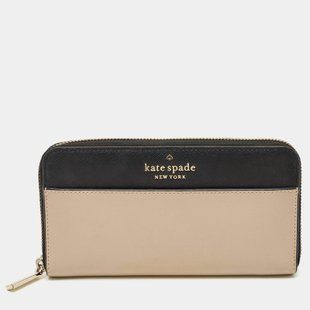 Гаманець Kate Spade чорно-бежевий Staci Large Continental Wallet 8193 фото
