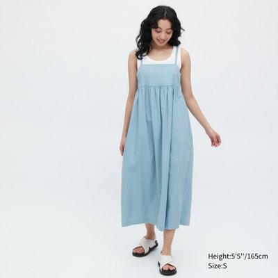 Сукня-камісоль Uniqlo лляна блакитна 6644 фото