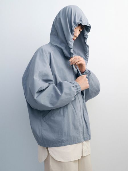 Куртка Uniqlo світло-блакитна легка Hooded Blouson із серії U 7511 фото