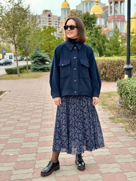 Куртка Uniqlo:C темно-синя oversized 6455 фото