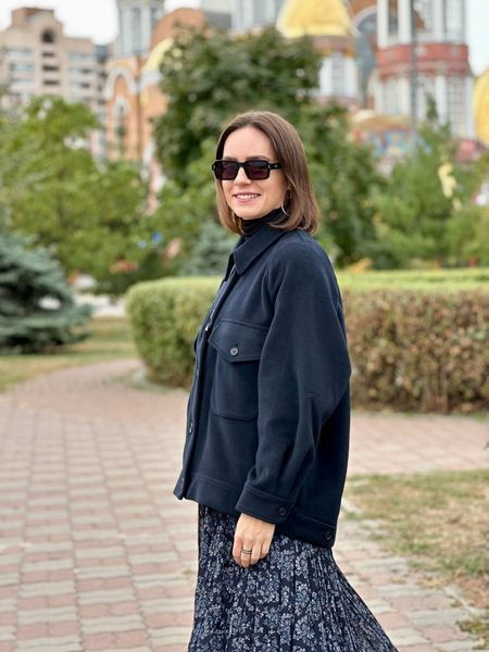 Куртка Uniqlo:C темно-синя oversized 6455 фото