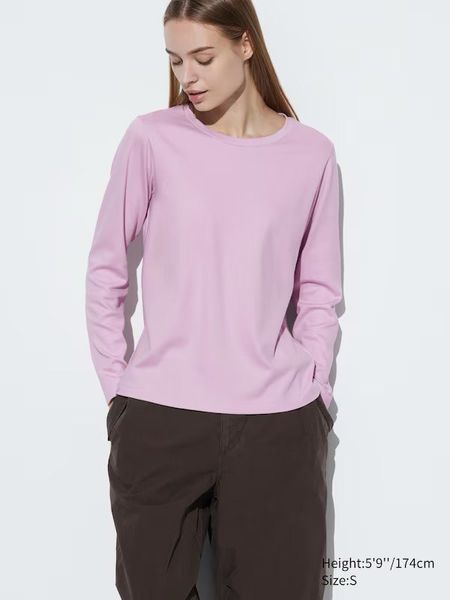 Лонгслив Uniqlo розовый хлопковый 6810 фото