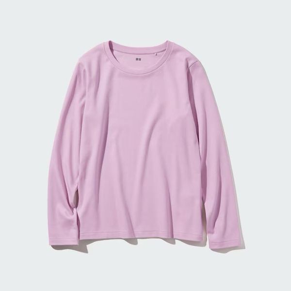 Лонгслив Uniqlo розовый хлопковый 6810 фото