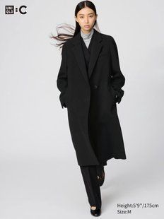 Пальто Uniqlo:C чорне довге Long Coat 8224 фото