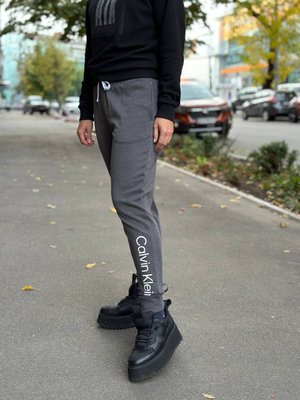 Спортивные штаны Calvin Klein темно-серые с логотипом 6273 фото