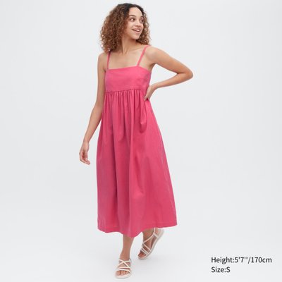 Сукня-камісоль Uniqlo лляна рожева 6645 фото