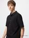 Футболка-поло Uniqlo черная AIRism Cotton Piqu&eacute; Polo Shirt (Full Open) 8440 фото 1