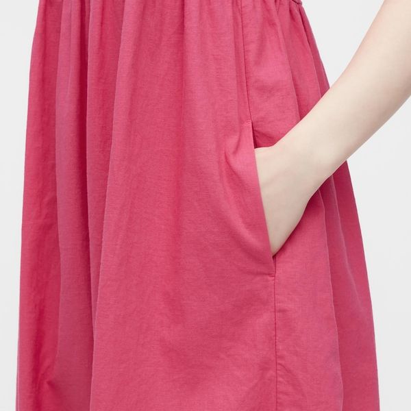 Платье-камисоль Uniqlo льняное розовое 6645 фото