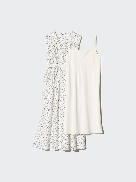 Сукня Uniqlo світла Cotton Gathered Dress (Sleeveless, Printed) 7917 фото