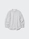 Сорочка Uniqlo світла  лляна Premium Linen Stand Collar Striped Long-Sleeve Shirt 81331 фото 2