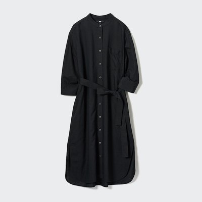 Сукня-сорочка Uniqlo лляна чорна 6554111 фото