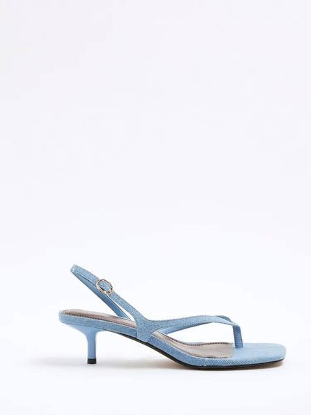 Босонiжки River Island блакитнi thong kitten heeled sandal  7599 фото