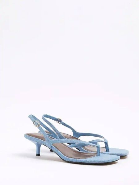 Босонiжки River Island блакитнi thong kitten heeled sandal  7599 фото