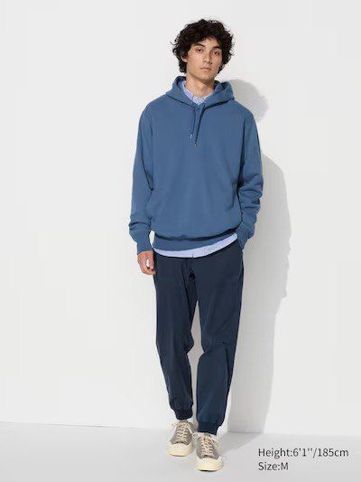 Джоггеры Uniqlo темно-синие Cotton Relaxed Joggers  6815 фото