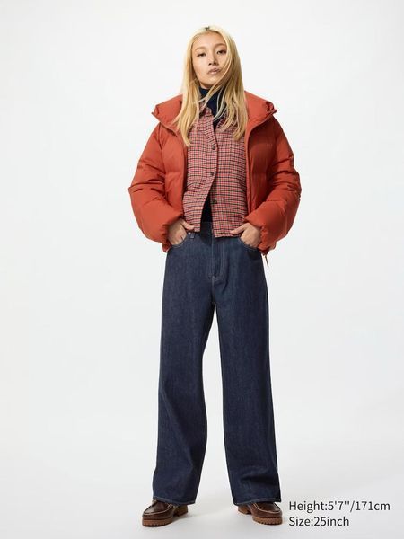 Джинси Uniqlo темно-сині Wide Straight Jeans 7987 фото