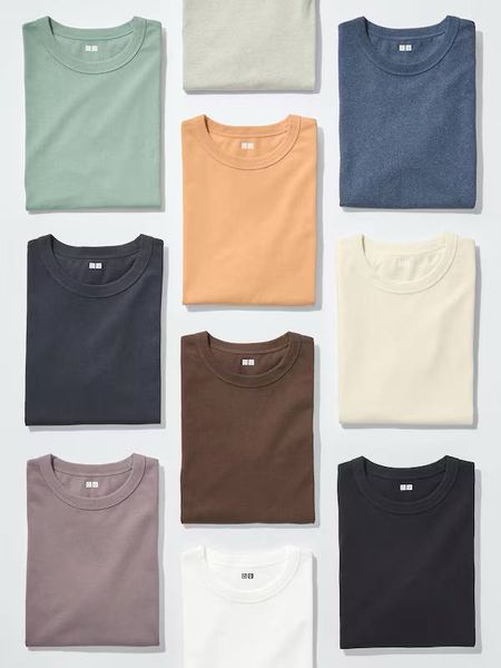 Футболка Uniqlo коричневая Crew Neck T-Shirt 8080 фото