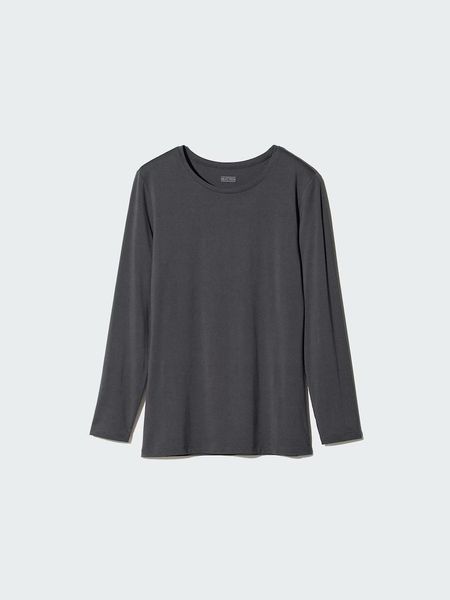 Лонгслiв Uniqlo рожевий із серії HEATTECH Crew Neck T-Shirt  82721 фото