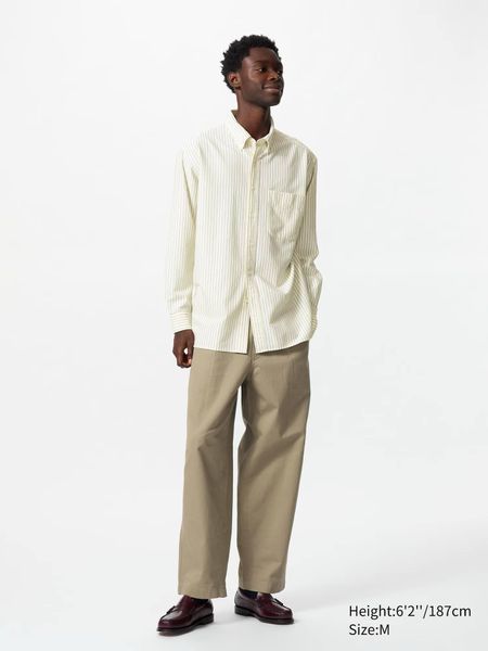 Рубашка Uniqlo+JW Anderson желтая Oversized Oxford Long Sleeve Shirt 811811 фото