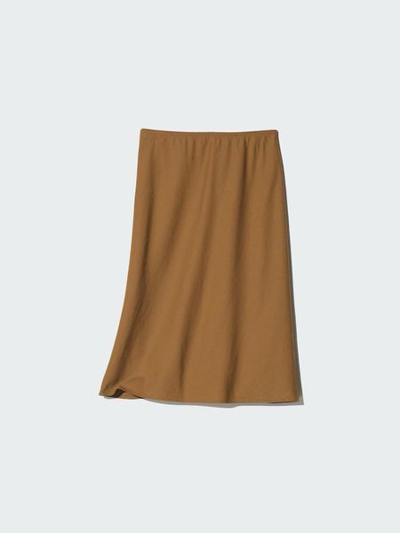 Спідниця Uniqlo коричнева Linen Blend Narrow Midi Skirt 8442 фото