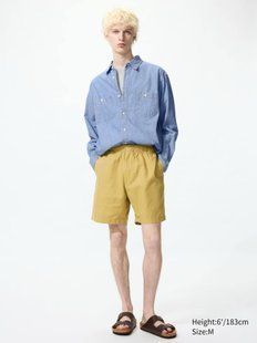 Шорти Uniqlo жовті Linen Blend Easy Shorts 8494 фото