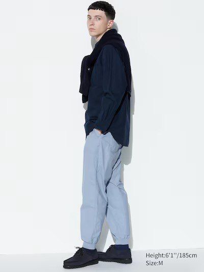 Джоггери Uniqlo блакитні Cotton Relaxed Joggers 6816 фото