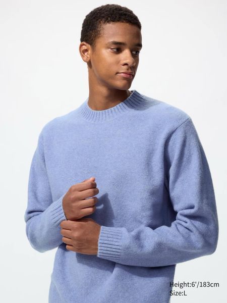Джемпер Uniqlo блакитний Souffl&eacute; Yarn Crew Neck Jumper 8083 фото