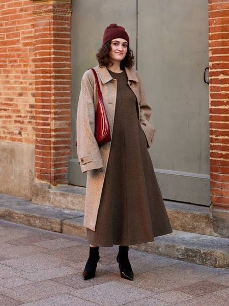 Пальто Uniqlo твідове бежеве Tweed Single Collar Coat 7636 фото