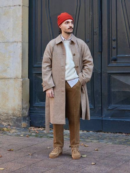Пальто Uniqlo твідове бежеве Tweed Single Collar Coat 7636 фото