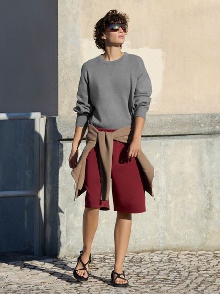 Шорты UNIQLO:C красные Sweat Wide Shorts 8443 фото