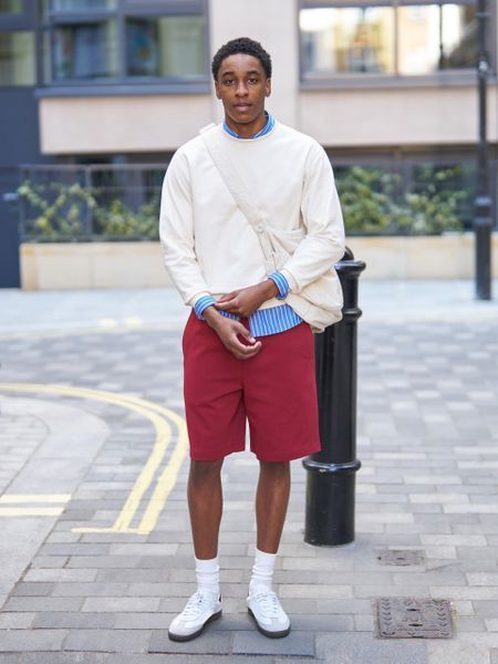 Шорты UNIQLO:C красные Sweat Wide Shorts 8443 фото