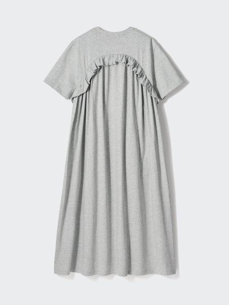 Сукня Uniqlo сіра Frill T-Shirt Dress (Short Sleeve) 8581 фото