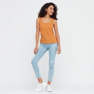 Майка Uniqlo ребристая оранжевая 60083 фото