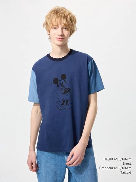 Футболка Uniqlo синяя Disney in Blue Short Sleeve UT  7571 фото