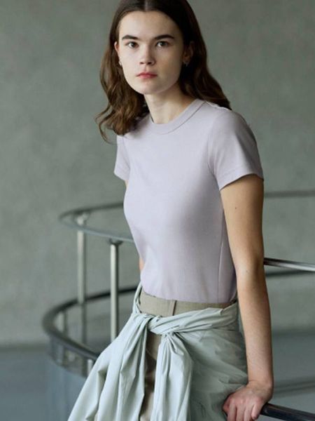 Футболка Uniqlo U светло-фиолетовая Crew Neck T-Shirt 8430 фото