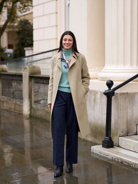 Пальто Uniqlo:C бежевое Wool Blend Wrap Coat  72401 фото