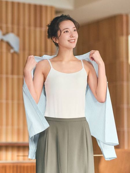 Сорочка Uniqlo блакитна в смужку Cotton Oversized Shirt | Striped 8176 фото