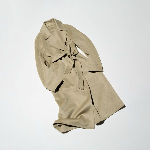 Пальто Uniqlo:C бежевое Wool Blend Wrap Coat  72401 фото
