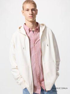 Худи Uniqlo белая Sweat Full-Zip Hoodie 8480 фото